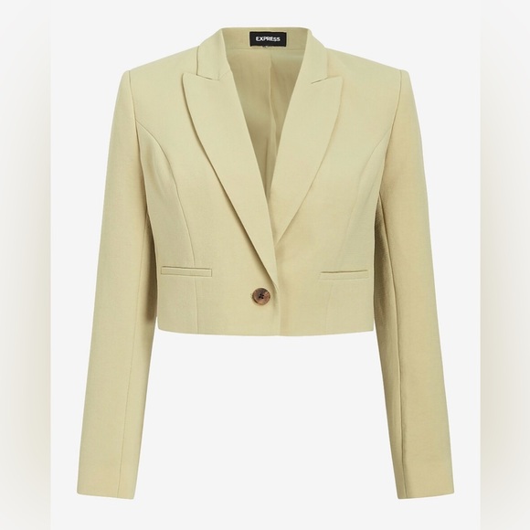 NWT Peak Lapel One Button Cropped Blazer - Medium - Picture 1 of 7